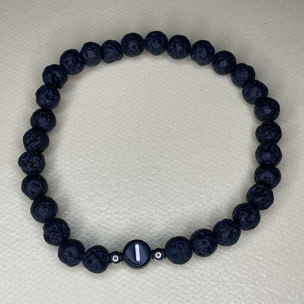 Initial 'I' Lava Stone Diffuser Bracelet - image 1